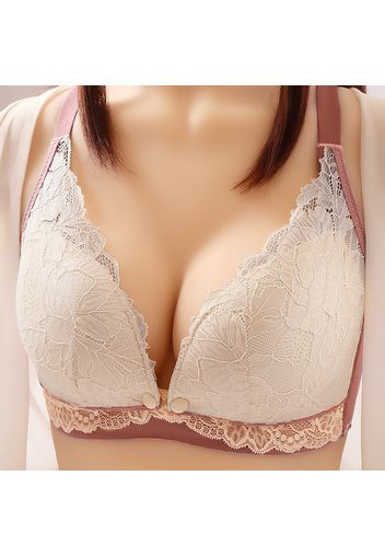 Nursing Floral Lace Snap Button Detail Wirefree Bra