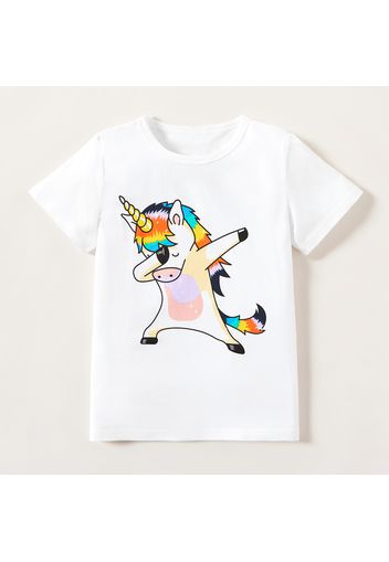 Trendy Kid Boy/Kid Girl Cartoon Unicorn Short-sleeve Tee