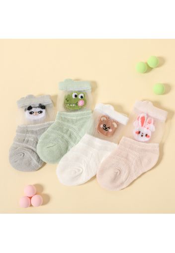 4-pairs Baby / Toddler / Kid Cartoon Animal Pattern Socks