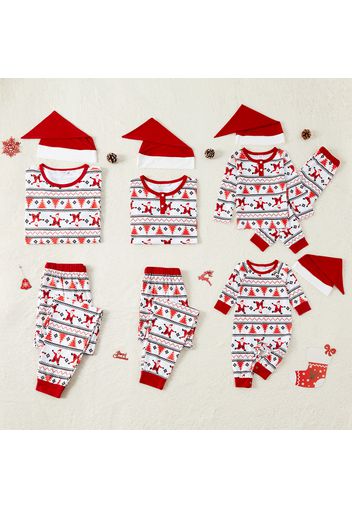 Family Matching Christmas Santa Print Long-sleeve Pajamas Sets(Flame Resistant)