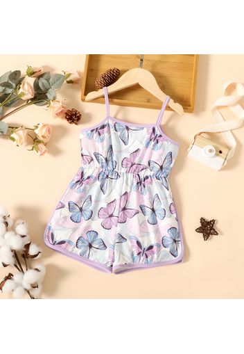 Toddler Girl Butterfly Print Cami Rompers