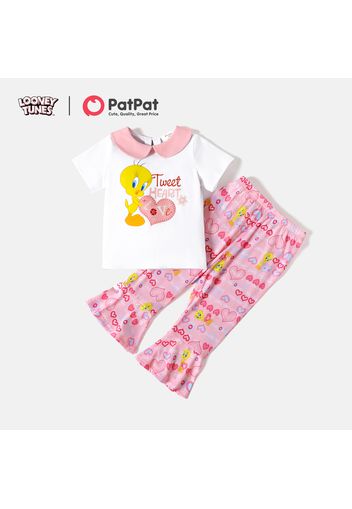 Looney Tunes 2-piece Toddler Girl Tweety Heart Tee and Allover Bell Trousers Set