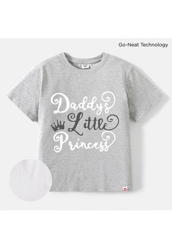 Go-Neat Toddler Girl Water & Stain Resistant Eco Letter Print Soft Breathable Short-sleeve Tee