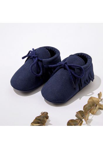 Baby / Toddler Fashionable Solid Lace-up Fringed Prewalker Leather Shoes