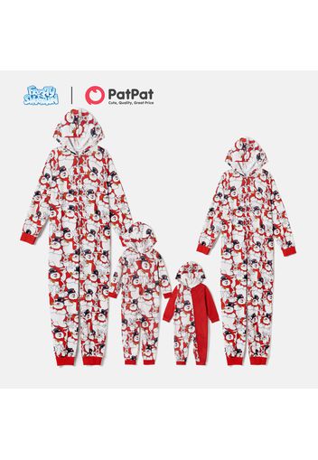 Frosty The Snowman Family Matching Christmas Allover Zip-up Hooded Onesies Pajamas