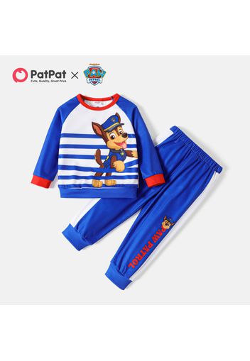 PAW Patrol 2pcs Toddler Boy/Girl Letter Print Colorblock Sweatshirt and Pants Set