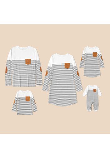 Stripe Series Family Matching Sets(Long Sleeve Dresses for Mommy and Girl）