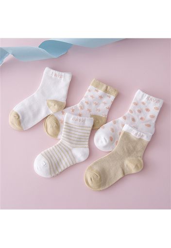 5-pack Baby / Toddler Cozy Breathable Cotton Socks