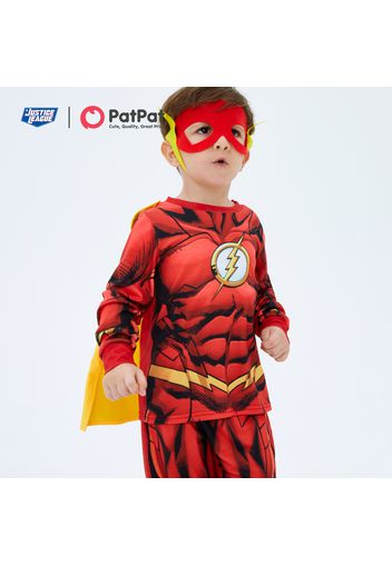 Justice League 3-piece Toddler Boy The Flash  Cosplay Costume Set with Cloak and Face Mask