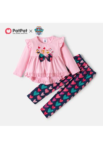 PAW Patrol Toddler Girl 2-piece Hi-Lo Tee and Heart Allover Pants Set