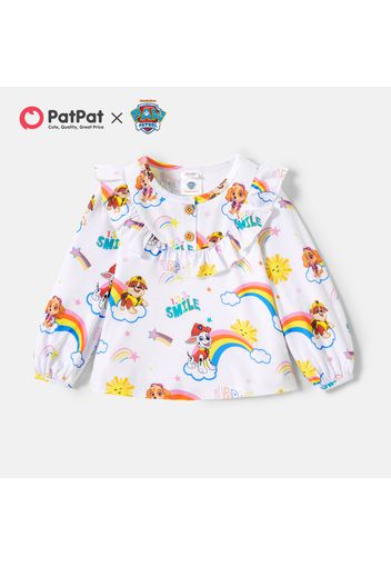 PAW Patrol Toddler Girl Rainbow and Heart Allover Tee