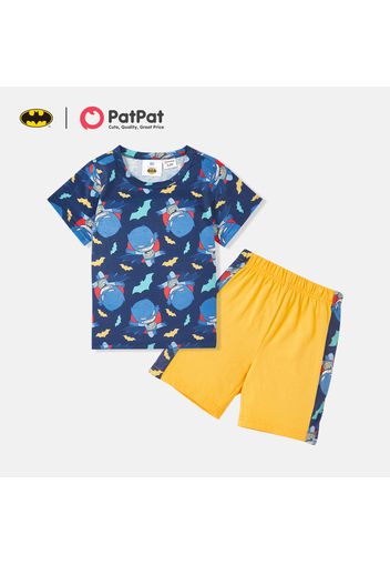 Batman 2-piece Toddler Boy Figure Print Short-sleeve Tee and Elasticized Colorblock Shorts Set