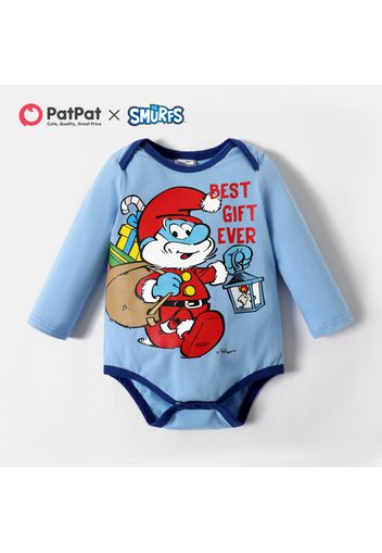 Smurfs Baby Boy/Girl Christmas Santa and Snowman Cotton Romper