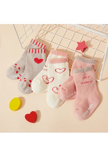 3-pack Baby / Toddler Multi-style Print Thick Terry Non-slip Socks