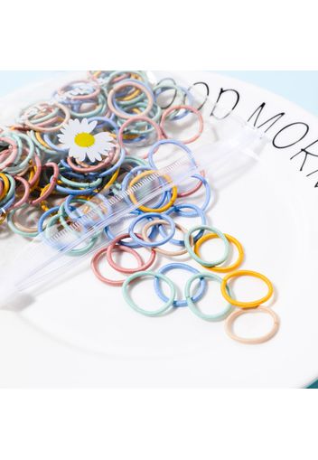 100-pack Multicolor High Flexibility Small Size Hair Ties for Girls