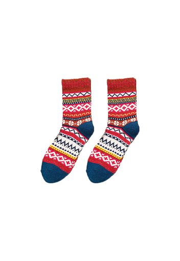 Women Retro Style Socks Thick Warm Wool Blend Terry Crew Socks