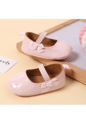 Baby / Toddler Side Bow Decor Elastic Strap Pink Prewalker Shoes