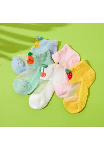 5-pack Baby / Toddler / Kid Cartoon Fruit Breathable Socks