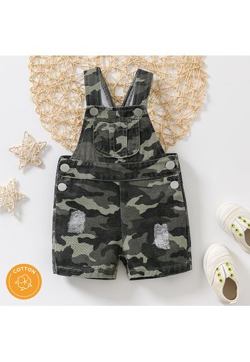 100% Cotton Baby Boy Camouflage Denim Overalls Shorts