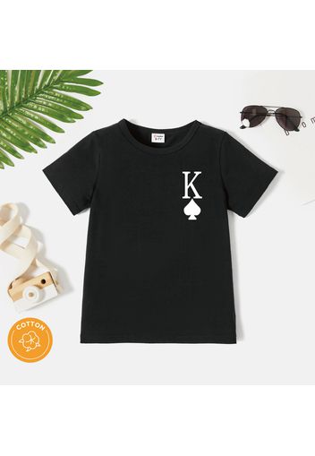 Kid Boy/Kid Girl 95% Cotton Playing Card Print Short-sleeve Tee