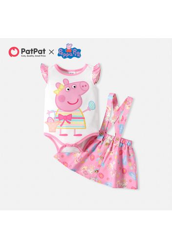 Peppa Pig 2-piece Baby GIrl Graphic Easter Bodysuit and Skirts Set