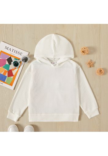 Kid Boy/Kid Girl Waffle Pattern Solid Color Hoodie Sweatshirt