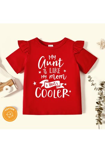 Toddler Graphic Flutter-sleeve Red Short-sleeve Tee