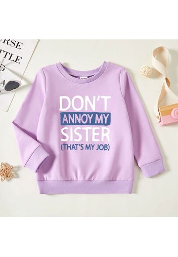 Toddler Graphic Letter Print Long-sleeve Pullover