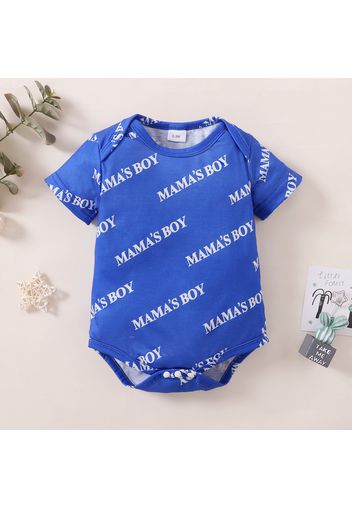 Baby Boy Allover Letter Print Short-sleeve Romper