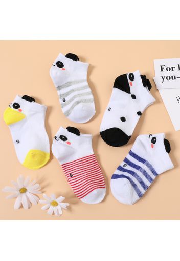 5-pairs Baby / Toddler / Kid Cartoon Pattern Mesh Panel Socks