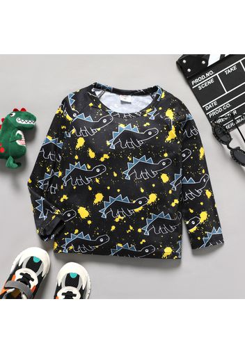 Toddler Boy Animal Dinosaur Painting Print Long-sleeve Tee