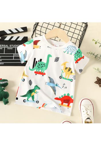 Toddler Boy Animal Dinosaur Print Short-sleeve Tee