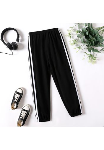 Kid Boy/Kid Girl Striped Elasticized Sporty Ankle Length Pants