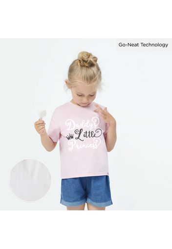 [2Y-6Y] Go-Neat Water Repellent and Stain Resistant Toddler Girl Letter Print Short-sleeve Tee