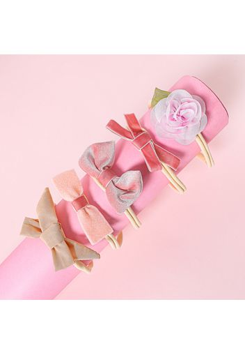 5-pack Floral Bow Decor Headband Hair Accessories for Girls