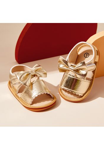 Baby / Toddler Solid Bowknot Velcro Closure Sandals