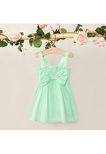 1pc Baby Girl Sleeveless Bowknot Cotton Solid Dress