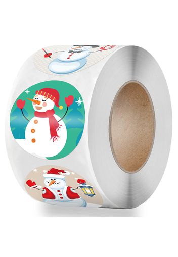 Christmas Ornament Roll Stickers Round Christmas Tags Xmas Decorative Envelope Seals Stickers for Cards Gift Envelopes Boxes