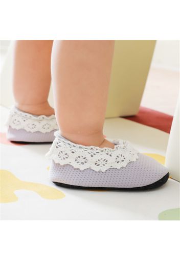 Baby Guipure Lace Trim Soft Sole Antiskid Floor Socks