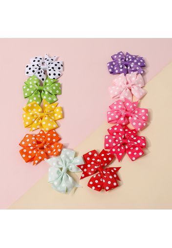 10-pack Polka Dots Bow Hair Clips Hair Accessories for Girls