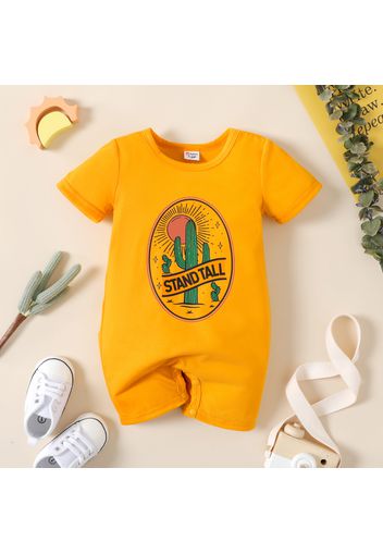 Baby Boy/Girl Cactus Print Short-sleeve Romper