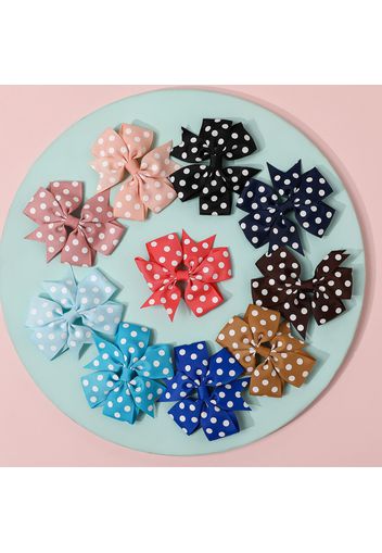 10-pack Polka Dots Bow Hair Clips Hair Accessories for Girls