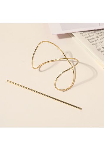 Women Criss Cross Irregular Metal Hairpin Hair Accessory