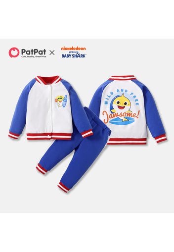 Baby Shark 2-piece Cotton front Buttons Jacket and Pants Set