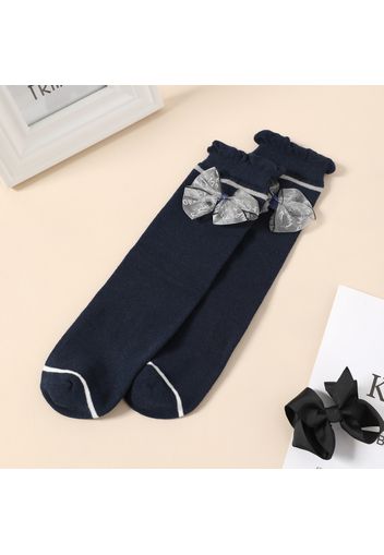 Toddler / Kid Bow Decor Striped Crew Socks