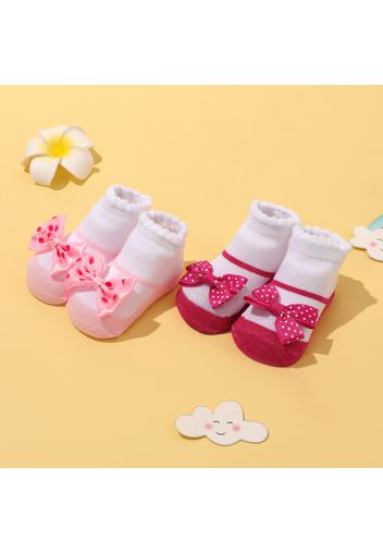 2-pack Baby Bowknot Decor Socks