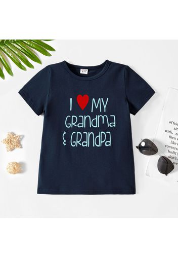 Toddler Graphic Letter and Heart Print Short-sleeve Tee