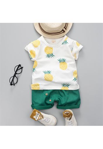 Pineapple Print Short-sleeve Baby Set