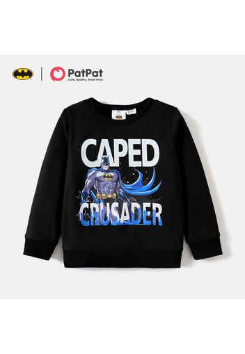 Batman Kid Boy Letter Figure Print Pullover Sweatshirt