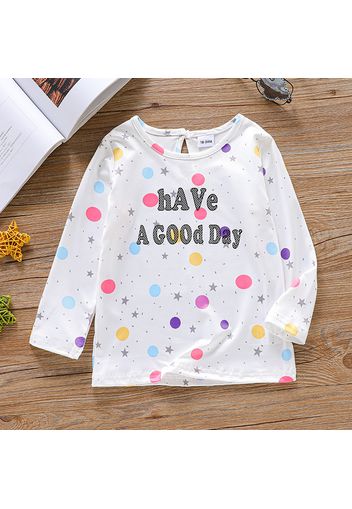 Toddler Girl Letter Painting Print Long-sleeve Tee